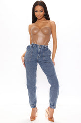 Never Looking Back Denim Joggers - Medium Blue Wash Ins Street